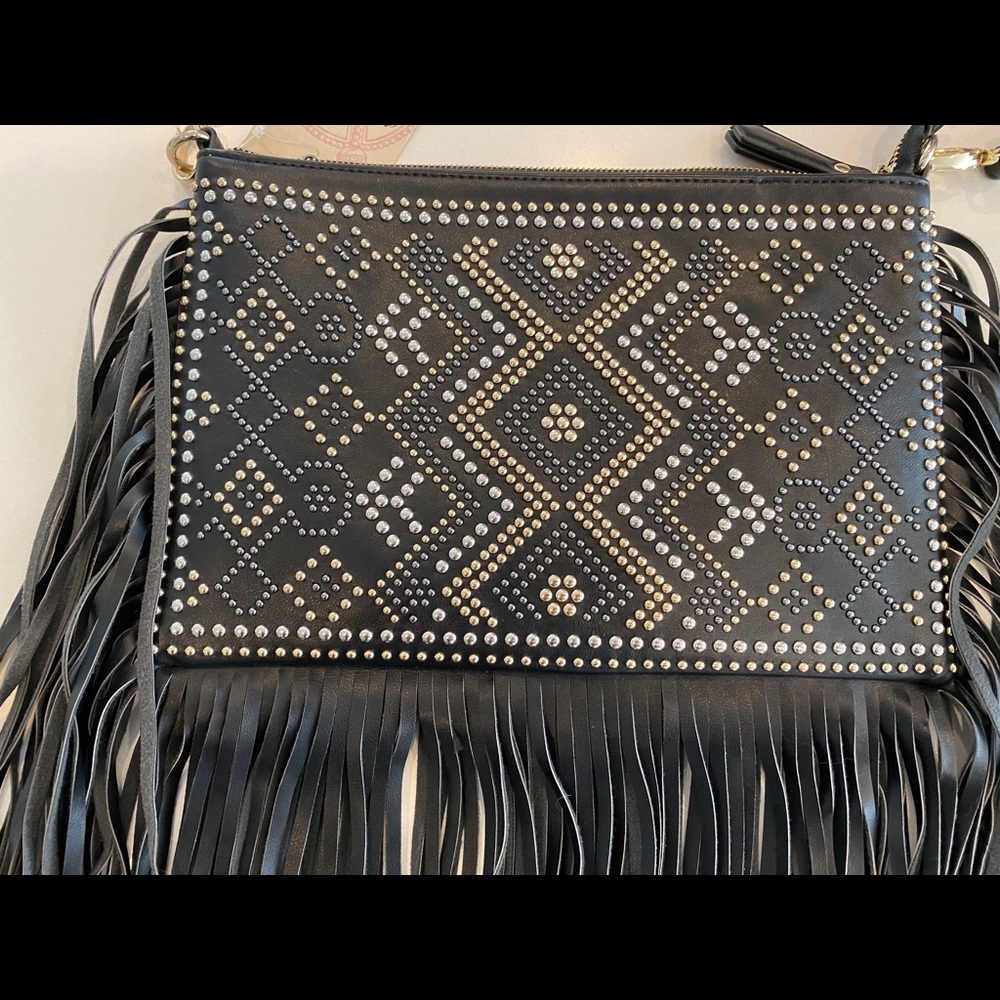 NWT Fringe purse with stud embellishments